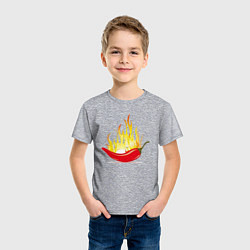 Футболка хлопковая детская Перец в огне, цвет: меланж — фото 2