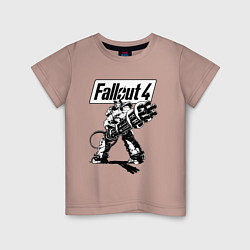 Футболка хлопковая детская Fallout 4 Hero!, цвет: пыльно-розовый
