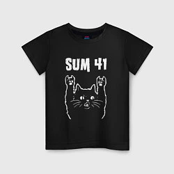 Футболка хлопковая детская SUM41 РОК КОТ, цвет: черный