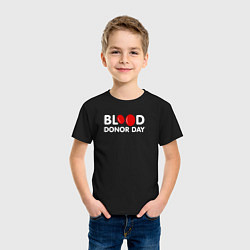 Футболка хлопковая детская Blood Donor Day, цвет: черный — фото 2