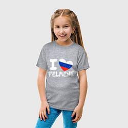 Футболка хлопковая детская Люблю пельмени, цвет: меланж — фото 2