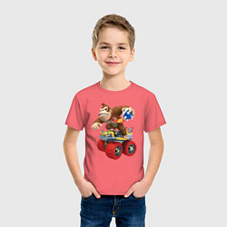 Футболка хлопковая детская Donkey Kong Super Mario Nintendo, цвет: коралловый — фото 2