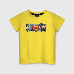 Футболка хлопковая детская Знак Супермена, цвет: желтый
