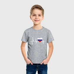Футболка хлопковая детская Пульс России, цвет: меланж — фото 2