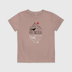 Футболка хлопковая детская Почувствуй, цвет: пыльно-розовый