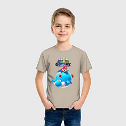 Футболка хлопковая детская Super Mario Galaxy Nintendo, цвет: миндальный — фото 2
