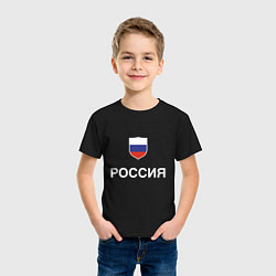 Футболка хлопковая детская Моя Россия, цвет: черный — фото 2