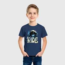 Футболка хлопковая детская Ride Ski, цвет: тёмно-синий — фото 2