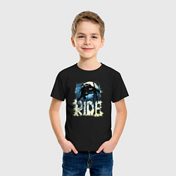 Футболка хлопковая детская Ride Ski, цвет: черный — фото 2
