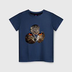 Футболка хлопковая детская Owl puzzle, цвет: тёмно-синий