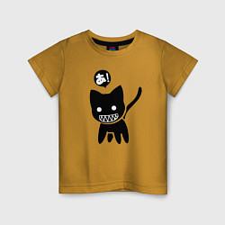 Футболка хлопковая детская Cat JDM Japan, цвет: горчичный