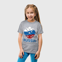 Футболка хлопковая детская Russia, цвет: меланж — фото 2