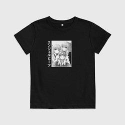 Футболка хлопковая детская Юи, Юри и Канадэ, цвет: черный