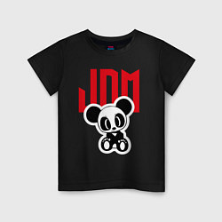 Футболка хлопковая детская JDM Panda Japan, цвет: черный