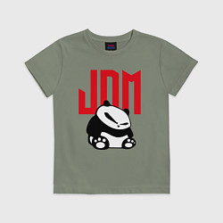 Футболка хлопковая детская JDM Panda Japan Симпатяга, цвет: авокадо