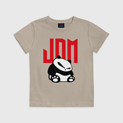 Футболка хлопковая детская JDM Panda Japan Симпатяга, цвет: миндальный