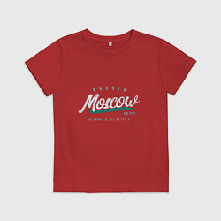 Футболка хлопковая детская Москва Россия, цвет: красный
