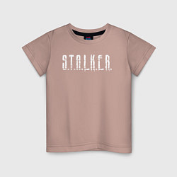 Футболка хлопковая детская S T A L K E R - Logo, цвет: пыльно-розовый