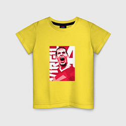 Футболка хлопковая детская Liverpool - Virgil, цвет: желтый