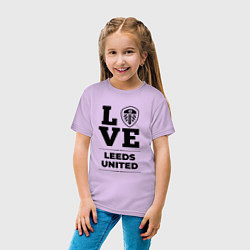 Футболка хлопковая детская Leeds United Love Классика, цвет: лаванда — фото 2