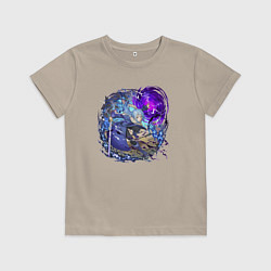 Футболка хлопковая детская Римуру в бою, цвет: миндальный