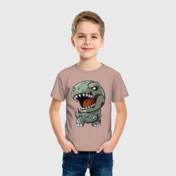 Футболка хлопковая детская Dinosaur Halloween, цвет: пыльно-розовый — фото 2