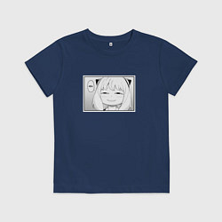 Футболка хлопковая детская Spy Family Heh Семья Шпиона, цвет: тёмно-синий