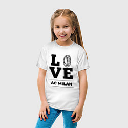 Футболка хлопковая детская AC Milan Love Классика, цвет: белый — фото 2