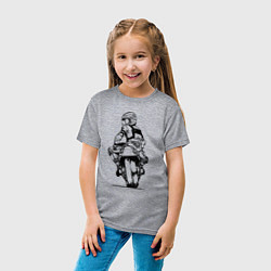 Футболка хлопковая детская Крутой мотоциклист, цвет: меланж — фото 2