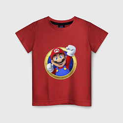 Футболка хлопковая детская Марио 3d, цвет: красный