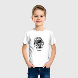 Футболка хлопковая детская Космонавт с биткоином, цвет: белый — фото 2