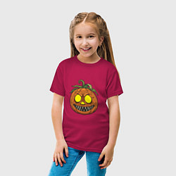 Футболка хлопковая детская Сумасшедший Хэллоуин, цвет: маджента — фото 2