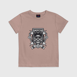 Футболка хлопковая детская American Skull, цвет: пыльно-розовый