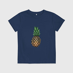 Футболка хлопковая детская Рисунок Ананас, цвет: тёмно-синий