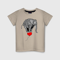 Детская футболка Слон зебра на воздушном шаре