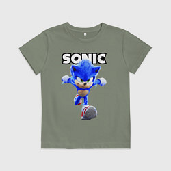 Футболка хлопковая детская Sonic the Hedgehog 2022, цвет: авокадо