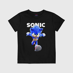 Футболка хлопковая детская Sonic the Hedgehog 2022, цвет: черный