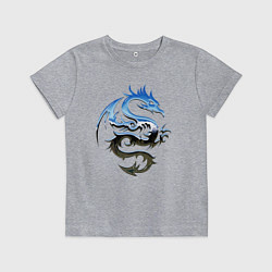 Футболка хлопковая детская Хромированный дракон, цвет: меланж