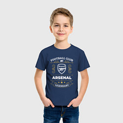 Футболка хлопковая детская Arsenal: Football Club Number 1, цвет: тёмно-синий — фото 2