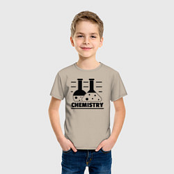 Футболка хлопковая детская CHEMISTRY химия, цвет: миндальный — фото 2