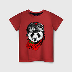 Детская футболка Панда с розой во рту