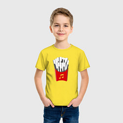 Футболка хлопковая детская Картошка Фри Клавиши Фортепиано, цвет: желтый — фото 2