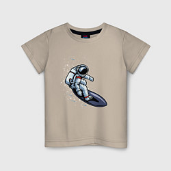 Детская футболка Космонавт на серфинге