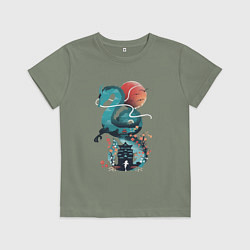 Футболка хлопковая детская История Тихоро и Хаку, цвет: авокадо