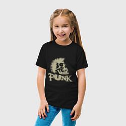 Футболка хлопковая детская Punk Skull, цвет: черный — фото 2