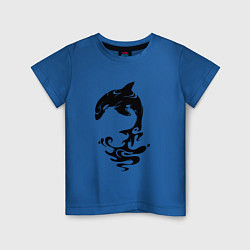 Футболка хлопковая детская Чёрный Дельфин, цвет: синий