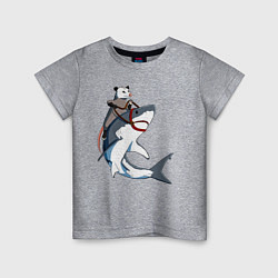 Детская футболка Опоссум верхом на акуле
