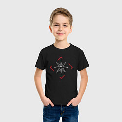 Футболка хлопковая детская Символ Dark Souls в красном ромбе, цвет: черный — фото 2