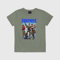 Футболка хлопковая детская FORTNITE ПЕРСОНАЖИ ИГРЫ, цвет: авокадо