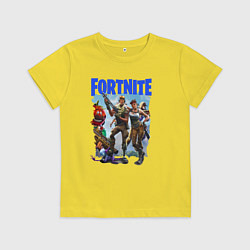 Футболка хлопковая детская FORTNITE ПЕРСОНАЖИ ИГРЫ, цвет: желтый